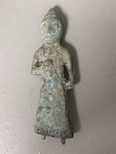 Holy Land Bronze Patriarchal Crusader Statue.1200-1400AD, 5” Tall picture