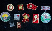 USSR Russian Communist Soviet Army Lenin Rare Collection Propoganda Pins Enamel picture
