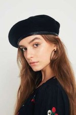 Vintage Italian army black beret cap military hat wool army picture