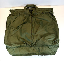Vintage USGI Military Issue Bag Flyers Helmet OD Green Nylon with Pockets EUC picture