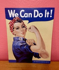 Metal Rosie The Riveter Poster Decor Wall Sign War Memorabilia Reproduction picture