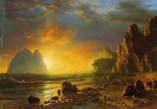 Handpainted Oil painting beautiful landscape Sunset on the Coast on canvas 36