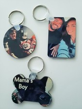 Design Your Personalized Custom Keychain 2 side photo, logo and text, Best Gifts picture