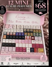 Lot of 12 Mini  Assorted mini parfume Travel  Size 5 ml 7 ml 10 ml Brand new picture