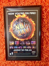 Vintage 1994 NBA Jam T.E. Edition Print Ad Advertisement SNES Genesis FRAMED picture