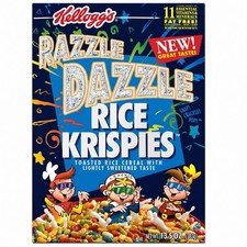 Kelloggs Razzle Dazzle Rice Krispies 1997 Full Box with Cereal Unopened RARE picture
