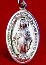 Carmelite NUN'S VINTAGE ST. CATHERINE LABOURE STERLING CATHOLIC MIRACULOUS MEDAL picture