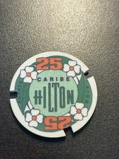 $25 Caribe Hilton San Juan Puerto Rico Casino Chip *Rare* Notched CC CHC-25a picture
