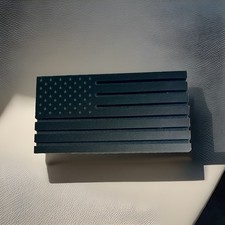 Black Wooden American Flag Challenge Coin Display Holder 9x5 - 6 Rows picture