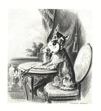 Miniature Schnauzer - CUSTOM MATTED Small 5 x 7 - M. Dennis Dog Art Print - NEW picture