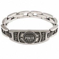 ULTRA RARE WSOP Triton Poker Bracelet .15 CT Diamond Stainless Steel Collectible picture