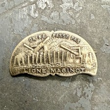Pre WWII French They Shall Not Pass Maginot Line Badge Pin Original picture