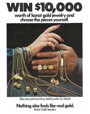 Vintage Print Ad Karat Gold Jewelry - Win $10,000 Worth Of Gold Jewelry Nov 1980 picture