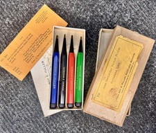 RARE 1929 ROY E. FULLER BOX OF 4 SHORTHAND MECHANICAL PENCILS GERMANY KAWECO? picture