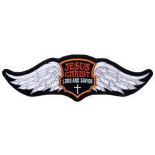 Jesus Wings Jacket Vest Back Patch - 12.0 inch Iron on Sew on picture