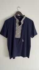 Ukrainian Vyshyvanka Men's navy blue  t shirt  M Geometric Embroidery picture