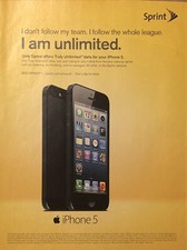 2013 Apple iPhone 5 PRINT AD Only Sprint Truly Unlimited Data - I Am Unlimited picture