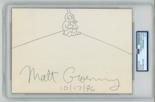 Matt Groening ~ Signed Hand Drawn 1986 Sketch ~ PSA DNA Encased picture
