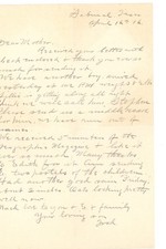 1916 Letter from Sabinal, Texas – Birth Announcement and Family News picture