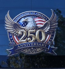 2PC 250th Anniversary USA 1776-2026 Car Decal Sticker USA Flag Bald Eagle New picture