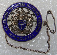 1933 Southern Rhodesia Nursing Service Hallmarked Silver Enamel Badge No21 picture