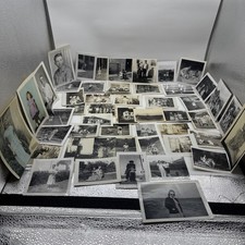 Lot of 50 VTG B&W Snapshots Original Random Found Old Photographs MCM picture