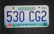 Original 1998 Missouri License Plate, 530 CG2 picture