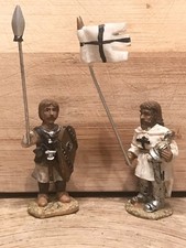 Medieval Knight Small Resin Figurine Set of 2 Pieces 2 1/2“ Tall SELLING MY SETS picture