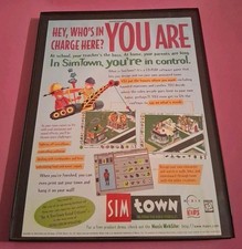 Simtown CD-ROM Framed Print Ad 1996 8.5X11 picture