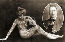 Tattoo Artist Ben Corday Los Angeles c.1925 RPPC Photo Postcard COPY picture