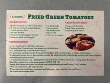 New postcard 4x6 Fried Green Tomatoes Recipe Alabama 50 States Famous Recipe Ser picture