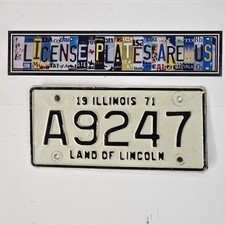 1971 Illinois Motorcycle License Plate 🔥 Vintage IL M/C Tag A9247 picture