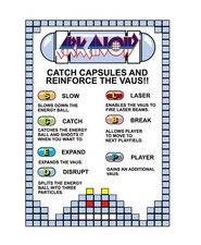 Arkanoid Arcade Instructions Card Sticker Decal picture