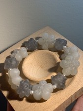 Multiple Natural SheTei Cui Jade Bracelet/Hand Carved Lucky Characters picture