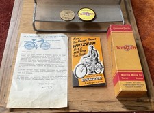 Whizzer Bike Advertising Lot Vtg -  Brochure, 1936 Elgin Bluebird Letter, Box + picture