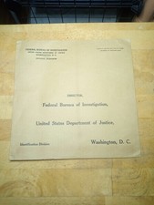 FBI Washington DC Vtg Federal Government Envelope IDENTIFICATION DIVISION 1950s picture