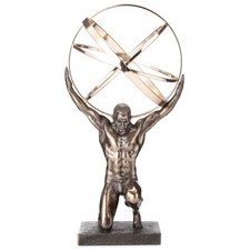 Veronese Design Bronze and Gold Finish Atlas Carrying Celestial Sphere Statue picture