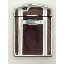 Ronson Twentycase Cigarette Case Lighter Faux Tortoiseshell O-H-H Monogram USA picture