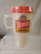 Vintage Pre-Mom Wendy’s Old Fashioned Hamburgers Travel Tumbler Auto Mug picture