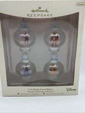 2007 Hallmark Keepsake Disney Winnie The Pooh “Catching Snowflakes” Set NEW picture