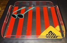 Vintage Retro Acrylic Lucite Serving Tray Pool Swatch Style 80’s Sunglasses picture
