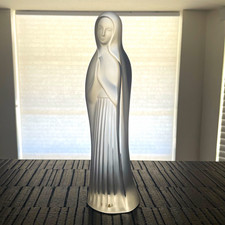 Lalique Crystal Virgin Mary Frosted Figurine Statue Christian Decor France picture