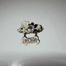 Vintage Disney 102 Dalmatians Sleeping Puppies Enamel Pin Bone Dangle picture