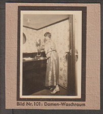 Germany 1932's Zeppplin Women's Washroom photographic Ciggarette card picture