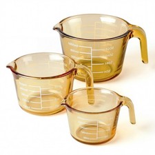 Domensi 3-pack Glass Measuring Cups Set, (1, 2 & 4 Cup) 1, 2 & 4 Cup, Amber picture