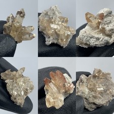 RED/CHAMPAGNE TOPAZ W/RUTILE CRYSTAL CLUSTER ON MATRIX FROM SAN LUIS POTOSI MEXI picture