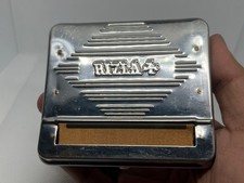 Vintage Rizla Automatic Cigarette Rolling Box Metal Roller With Rolling Papers picture