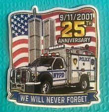 NYPD ESU World Trade Center 25th Anniversary 4-1/4”x 5”Patch NEW WTC 9/11 SWAT picture