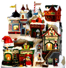 Lemax SANTA'S VILLAGE Facade Sleigh Garage Post Office Bakery Workshop 2022 NRFB picture