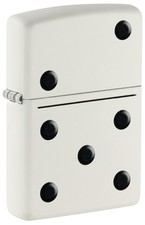 Zippo Domino Design White Matte Windproof Pocket Lighter, 46159 picture